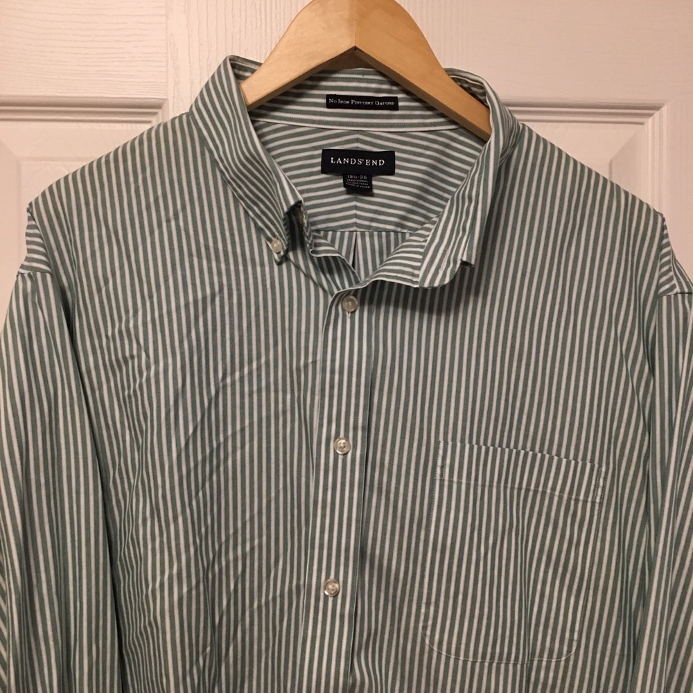Land’s End Men’s No Iron Oxford, 18.5 x 36